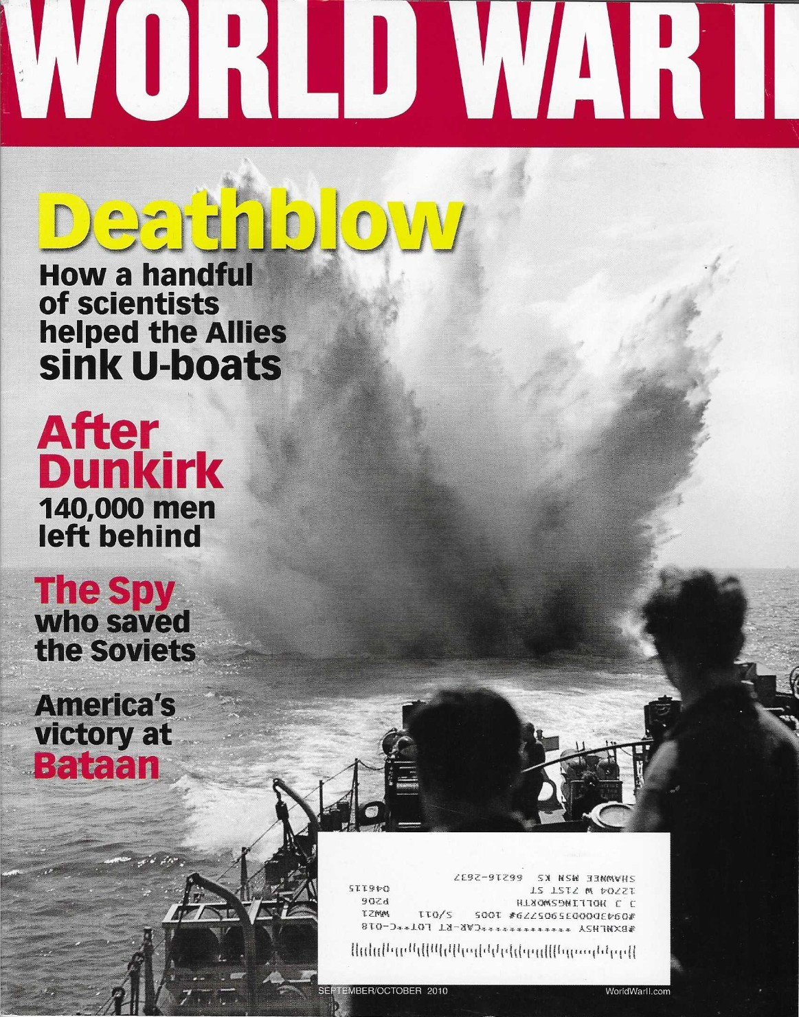 World War II Magazine Sept Oct 2010 U-Boat Dunkirk Bataan Military Espionage
