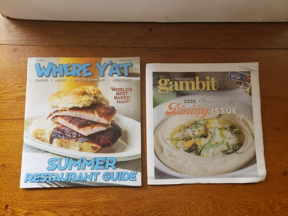 Gambit & Where Y’at Magazine Summer Restaurant Food Guide June 2025 New Orleans
