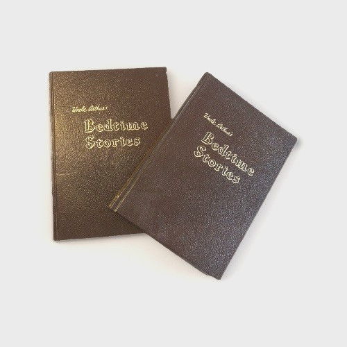 2 Vtg Uncle Arthur’s Bedtime Stories Volumes 4 & 10 Brown Imitation Leather 1965