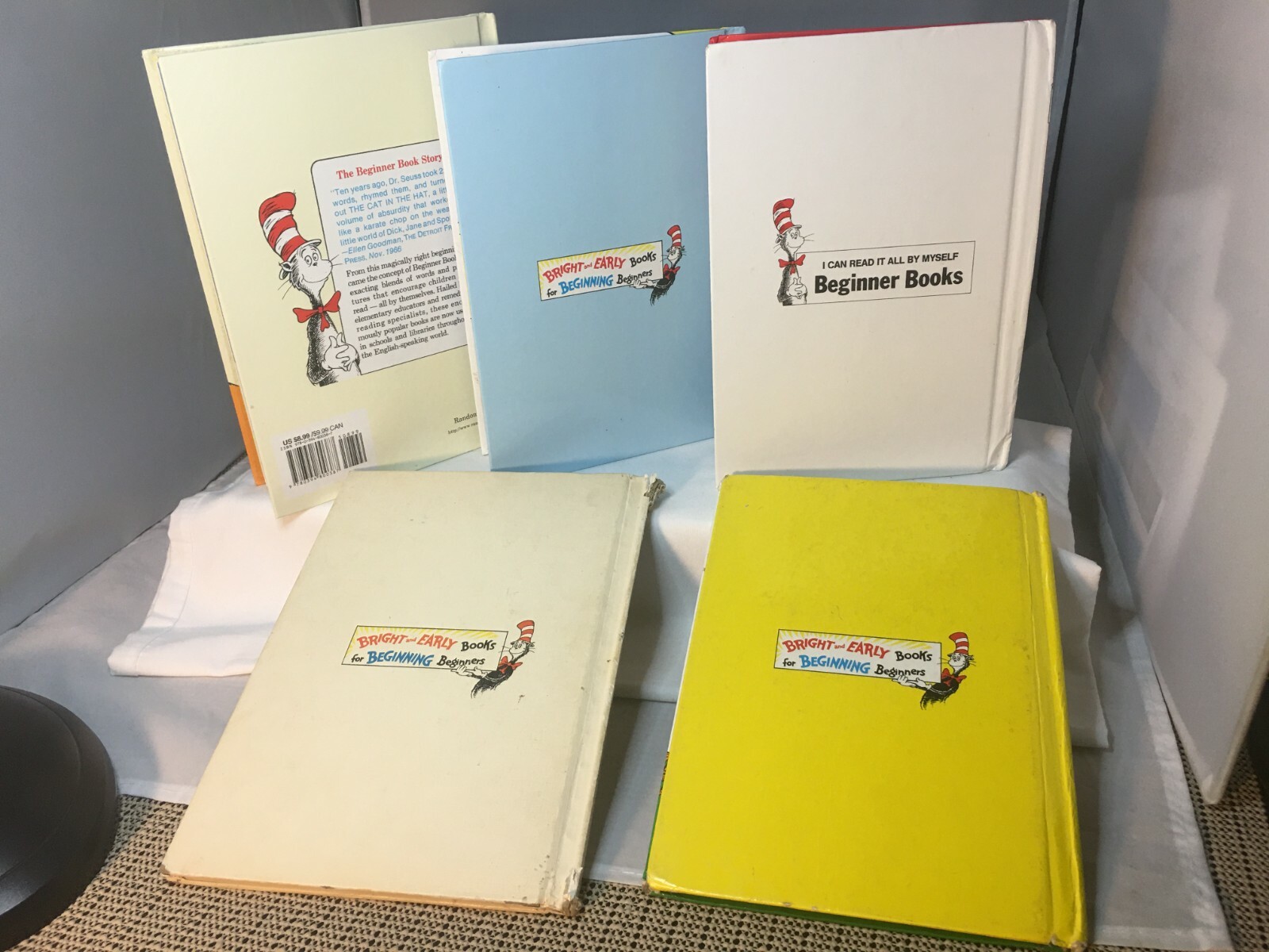 LOT /5 DR SEUSS BOOKS HARDCOVER BEGINNER READER GO DOG FOX INSIDE MOONEY BROWN