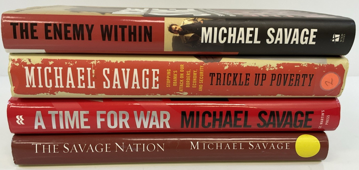 Michael Savage Lot of 4 HC/DJ~~3 Nonfiction, 1 Fiction~~Titles in Description