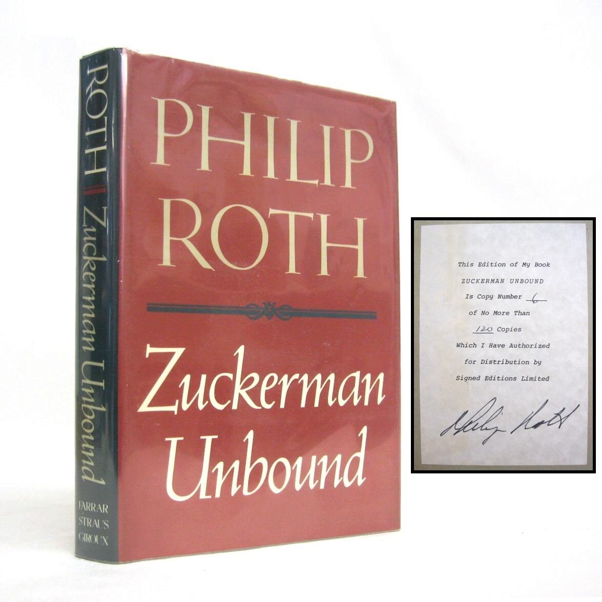 Zuckerman Unbound by Philip Roth SIGNED Limited #6 / 120 Farrar Straus 1981