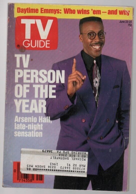 TV Guide June 23 1990 Arsenio Hall Chris Evert Jeanne Cooper Daytime Emmy Awards