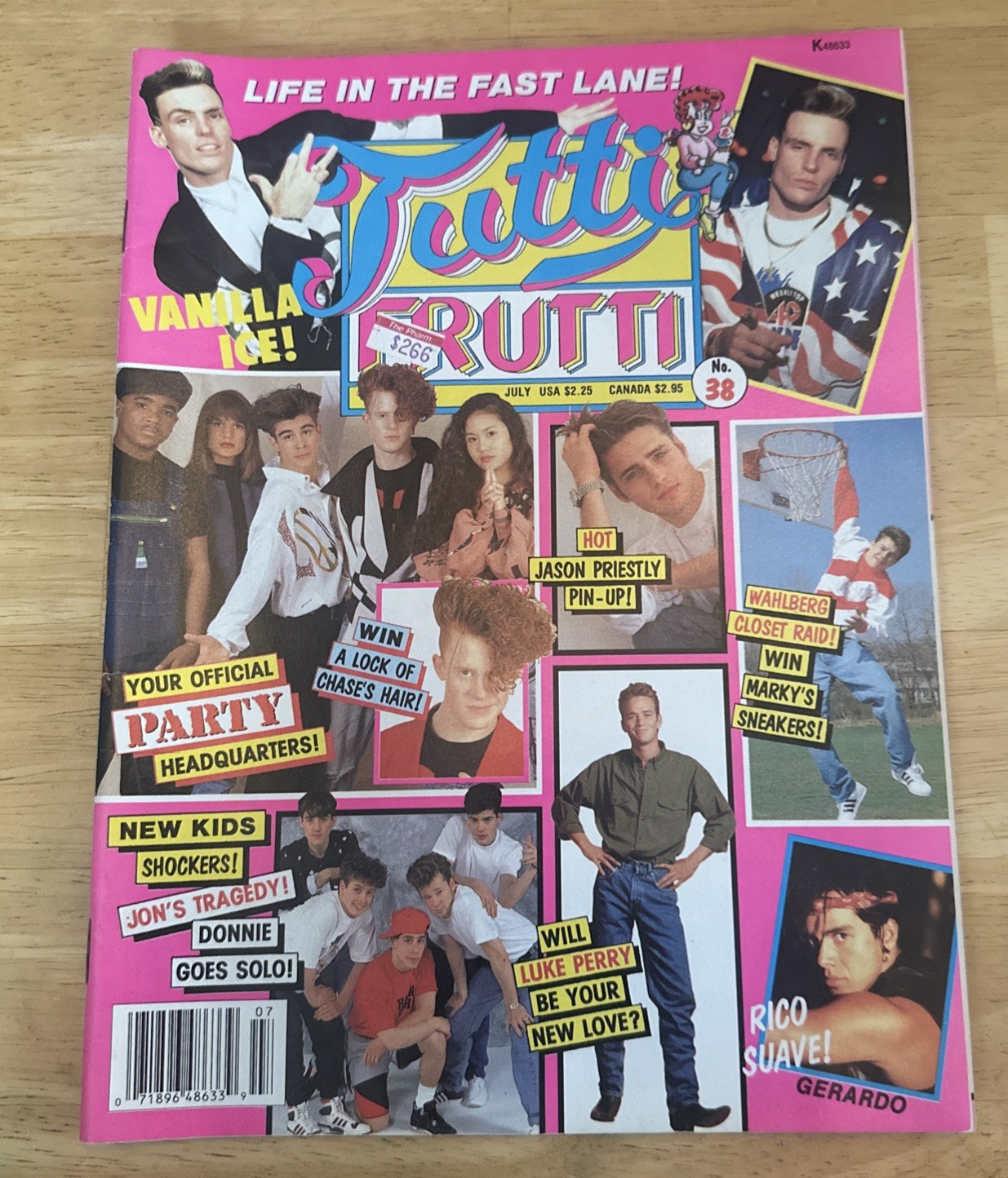 Tutti Frutti Magazine July 1991 NKOTB Luke Perry Rico Suave Mark Walhberg