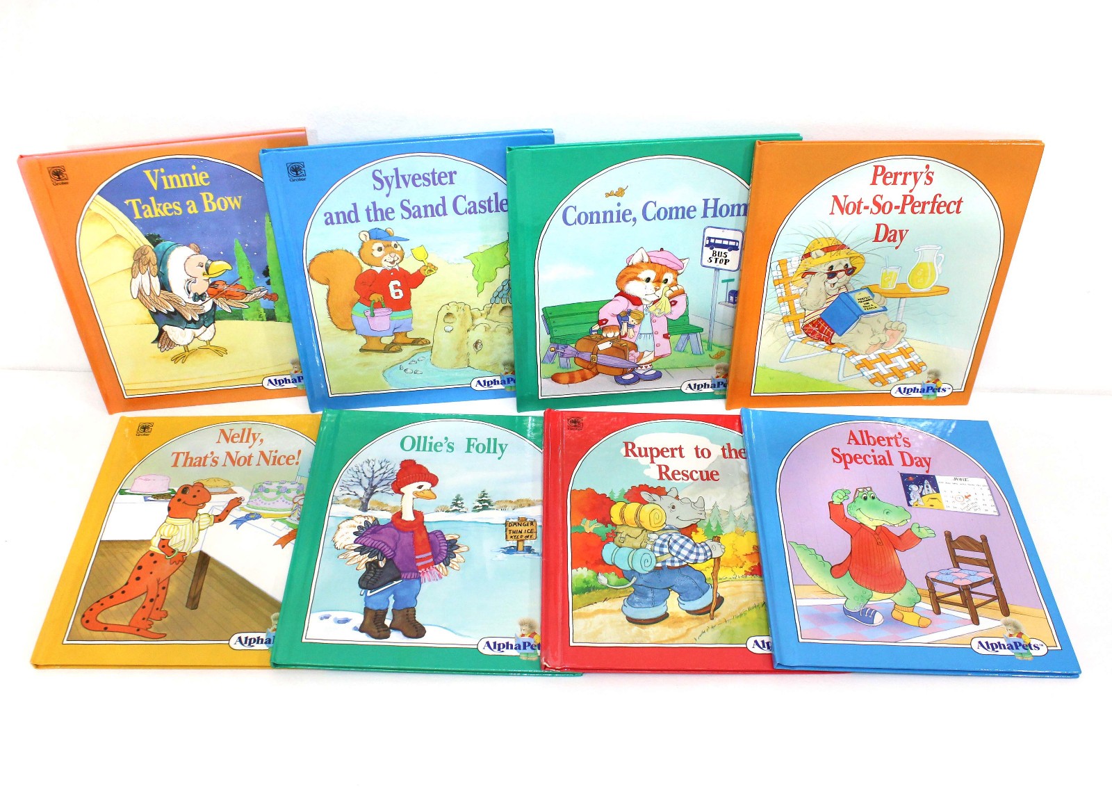 AlphaPets Vintage Lot 8 Childrens Books 1990 Hardcover Ruth Lerner Perle Grolier