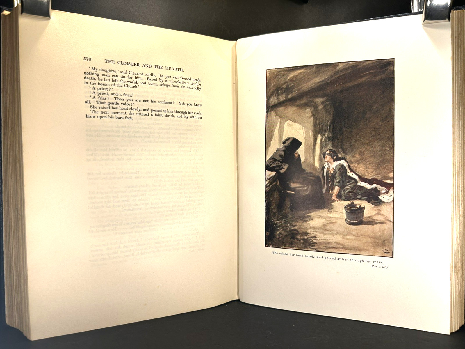 Antique Fiction CLOISTER AND THE HEARTH by Reade ILLUSTRATED Fine Binding 1900s