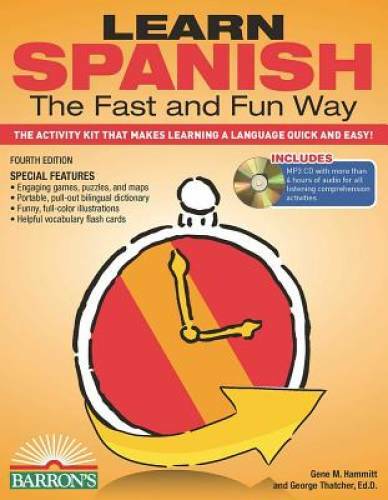 Learn Spanish the Fast and Fun Way with MP3 CD: The Activity Kit That Mak – GOOD