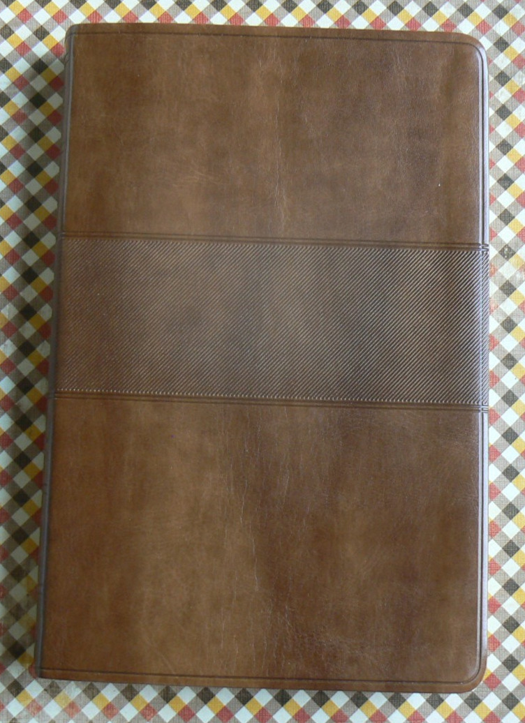 ESV Holy Bible Crossway 2011 Leather-like,Trail Design, 8.5″x5.5″ Brown,CLEAN