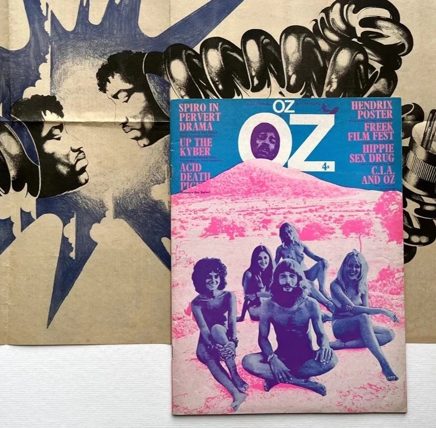 OZ MAGAZINE No.30 with Jimi Hendrix poster.