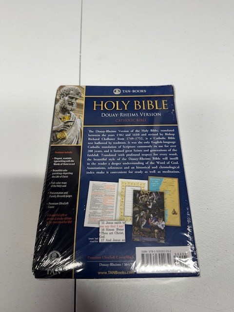 Douay-Rheims Bible (Black Genuine Leather): Standard Print Size New Sealed