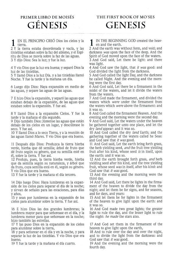 Spanish English Bible RVR 1960/KJV Biblia Bilingüe Letra Grande Imitación Piel