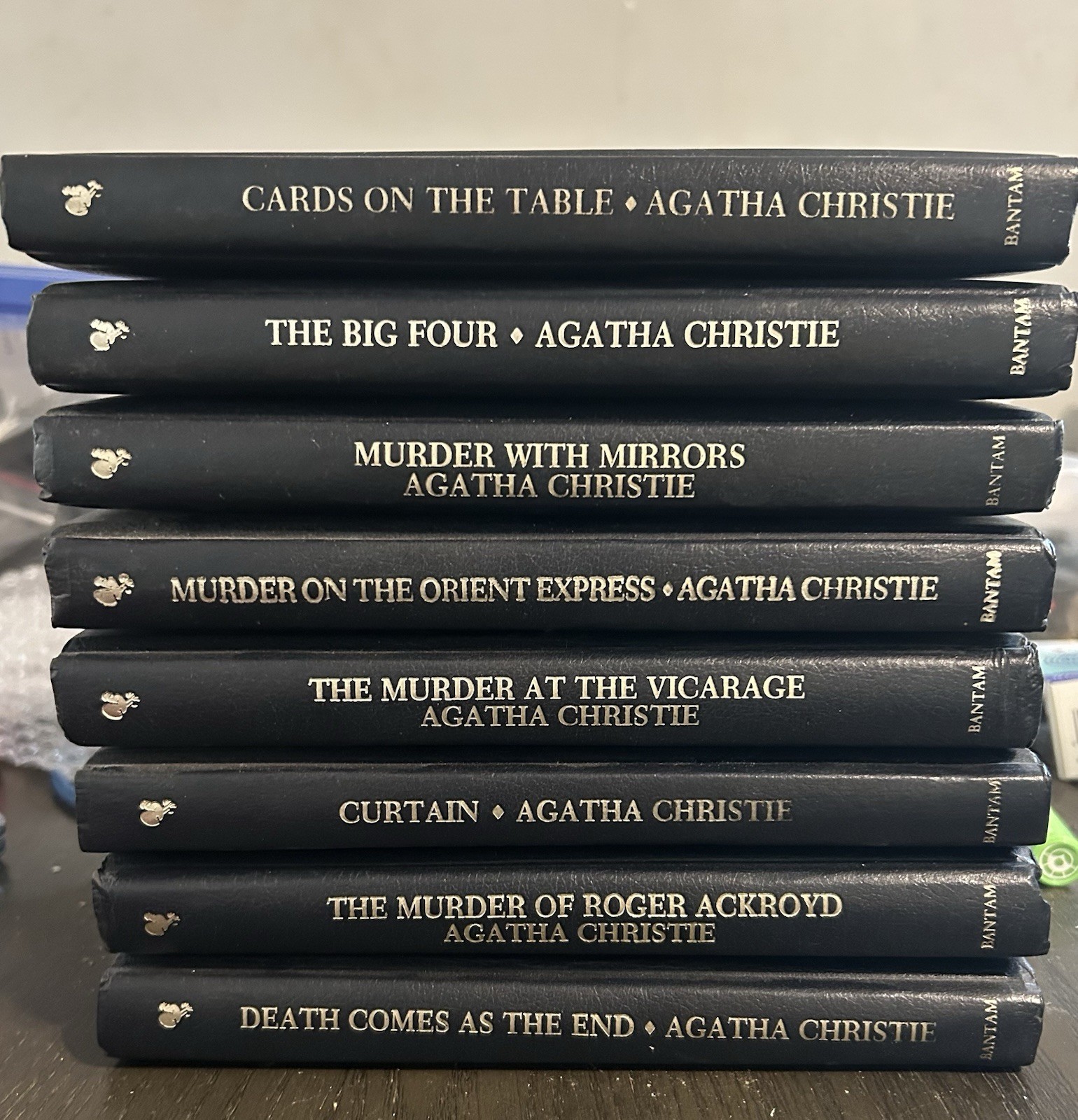 Lot of 8 The Agatha Christie Mystery Collection Bantam Hardcover Leatherette