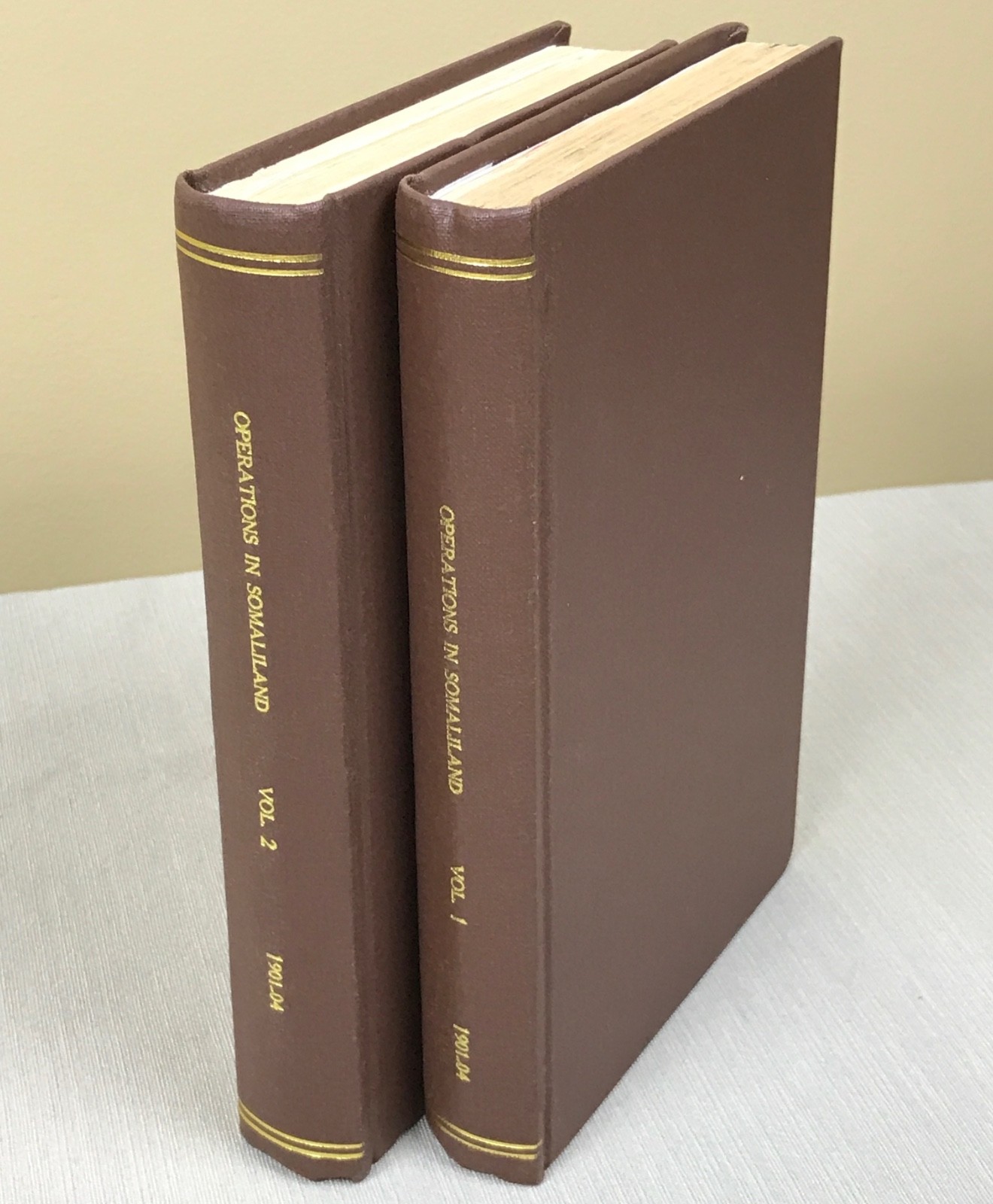 1907 2-Volume Set: OFFICIAL HISTORY Of The OPERATIONS In SOMALILAND, Rebound