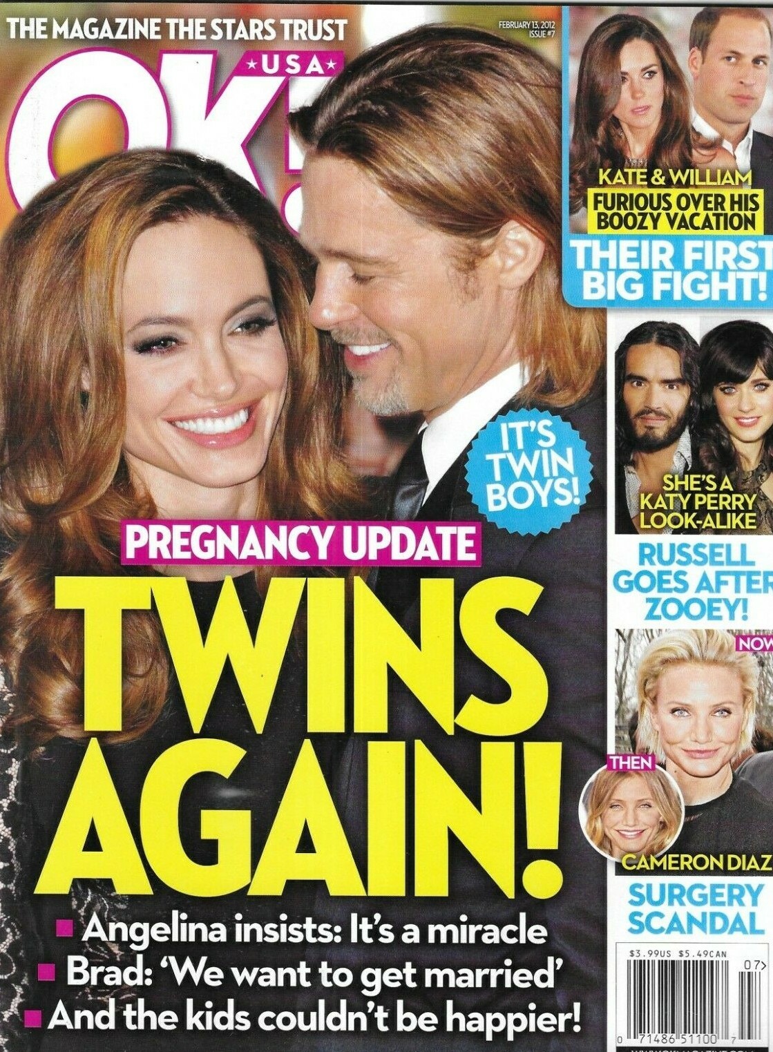 Ok Magazine Angelina Jolie Brad Pitt Kate Middleton Prince William Cameron Diaz.