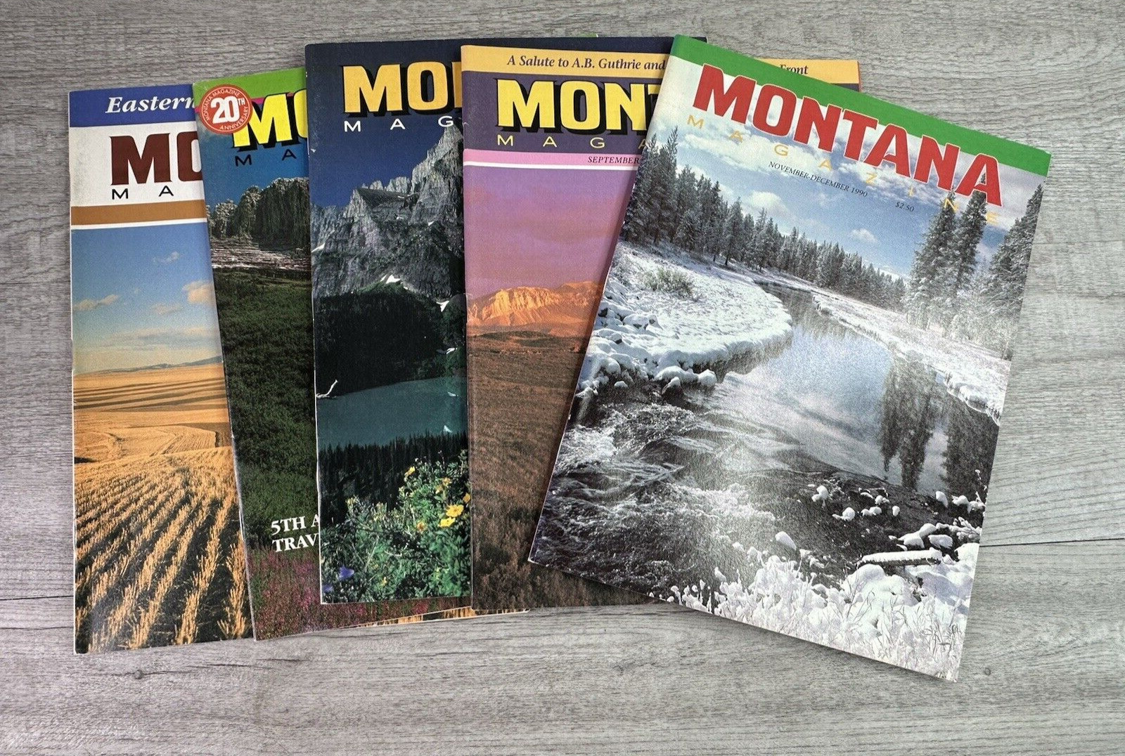 Vintage Lot Of 5 Montana Magazine 1990 Mar-Dec Bimonthly Issues