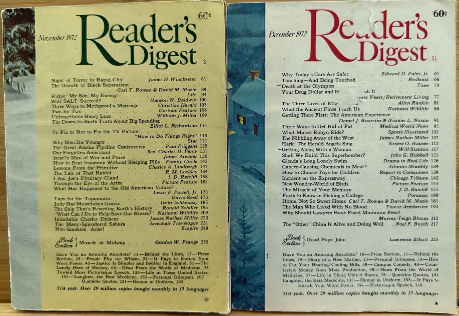 1972 November December 2 READER’S DIGEST MAGAZINE Vintage Retro Timeless Shorts