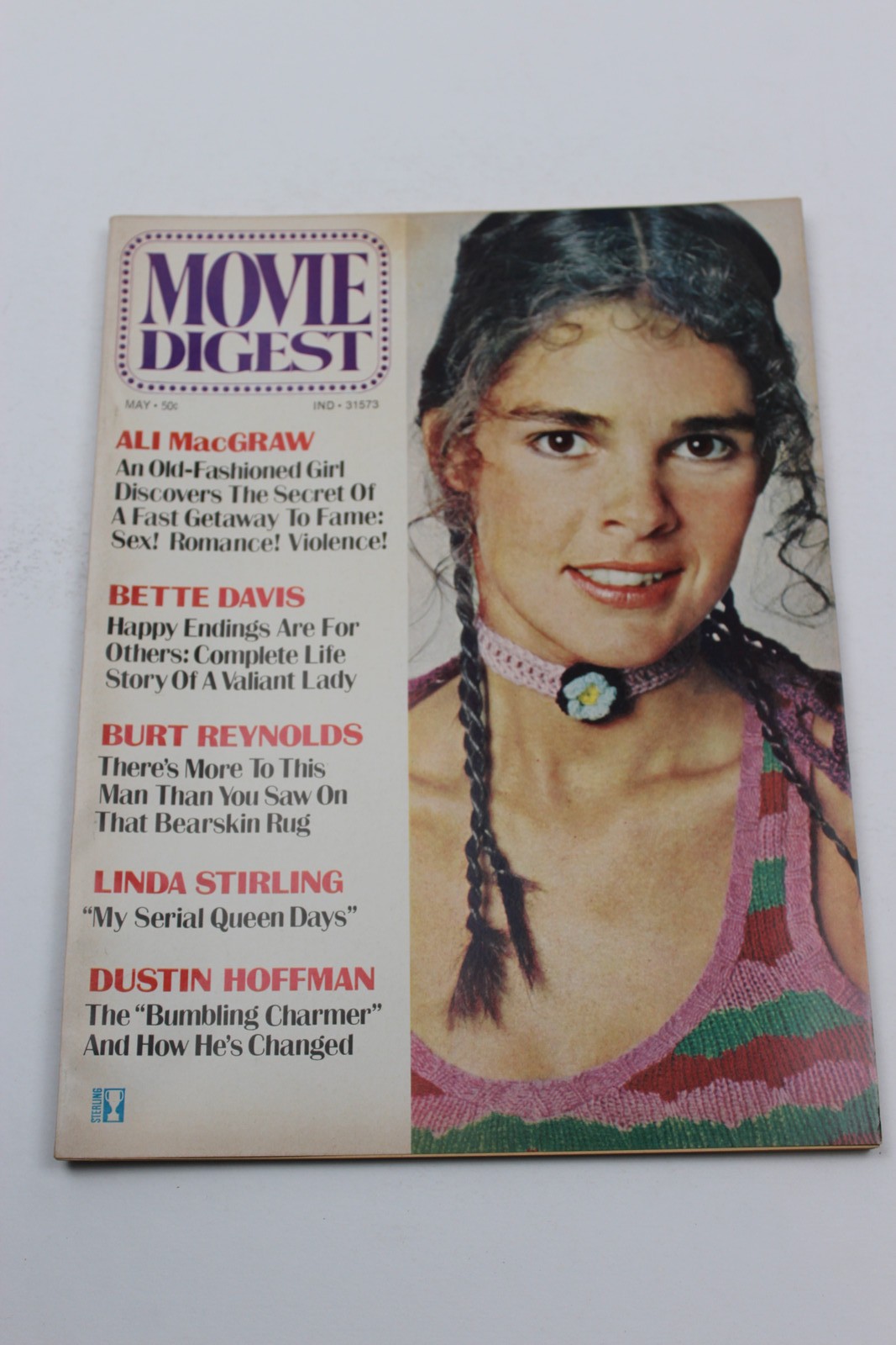 Movie Digest May 1973 Ali MacGRAW Bette Davis Linda Stirling No Label