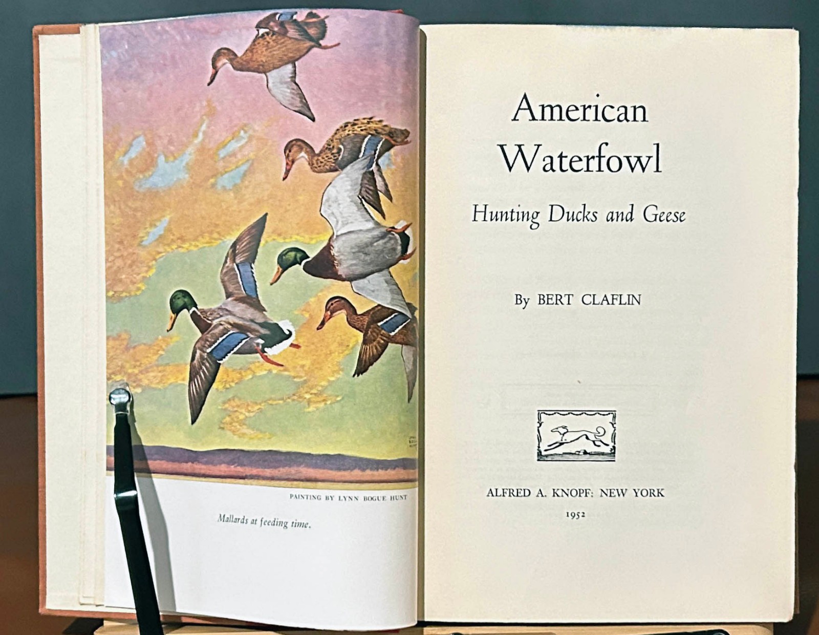 Duck Hunter’s Gift Book: AMERICAN WATERFOWL 1952 1st Edition, Bert Clafin