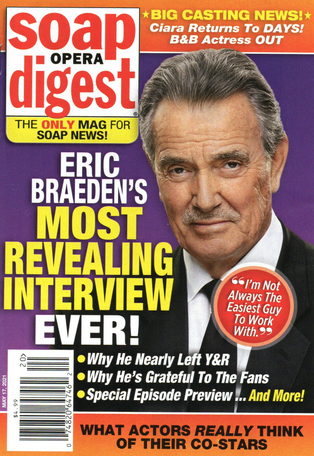 SOAP OPERA DIGEST Magazine May 17 2021 Eric Braeden Rebecca Herbst