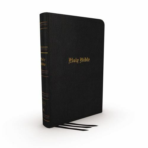 KJV Thinline Bible, Large Print, Genuine Leather, Black, Red Letter, Thumb Index