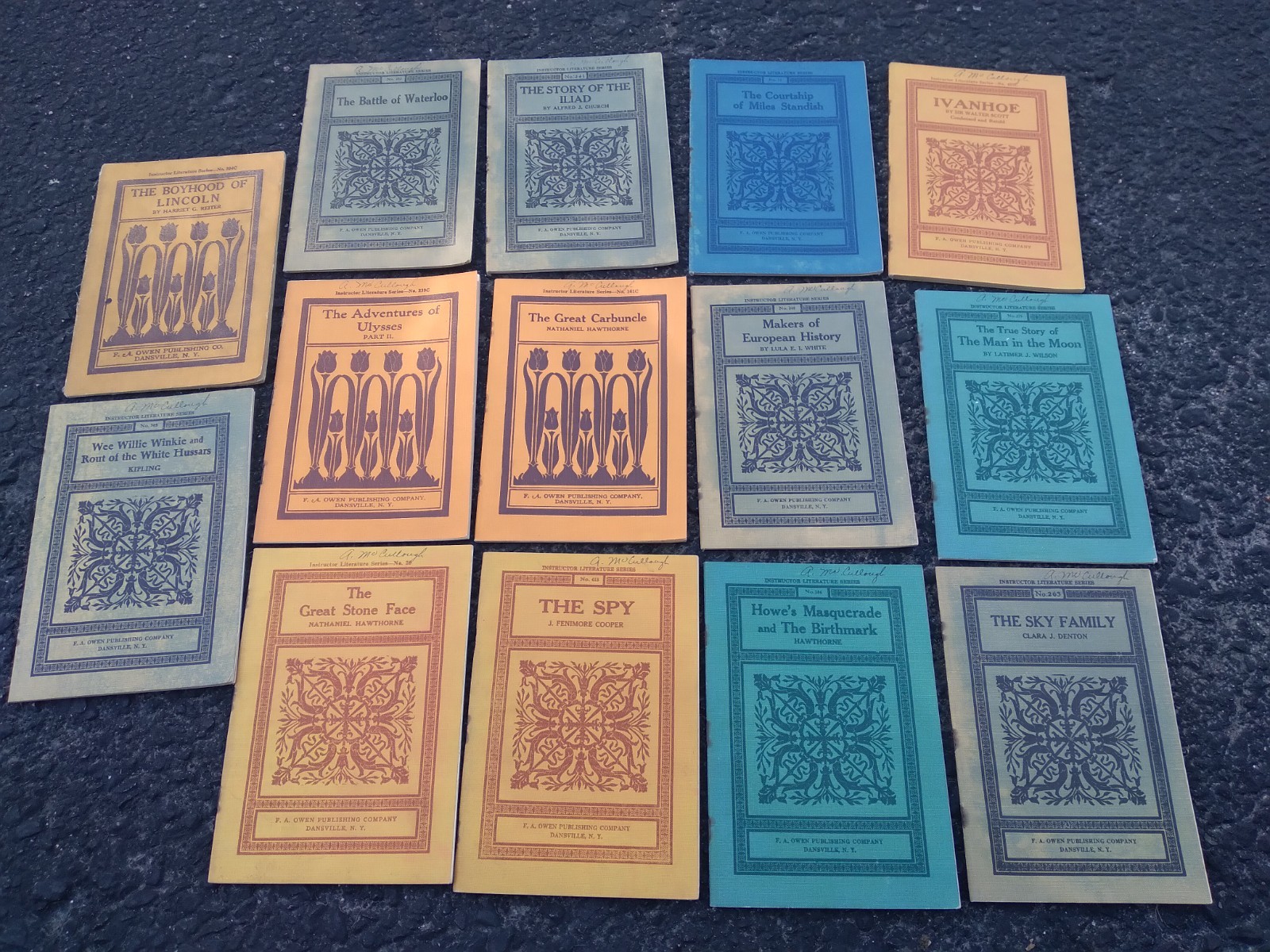 Antique 14 Fiction Novel Booklet lot Early 1900s literature instructor cloth