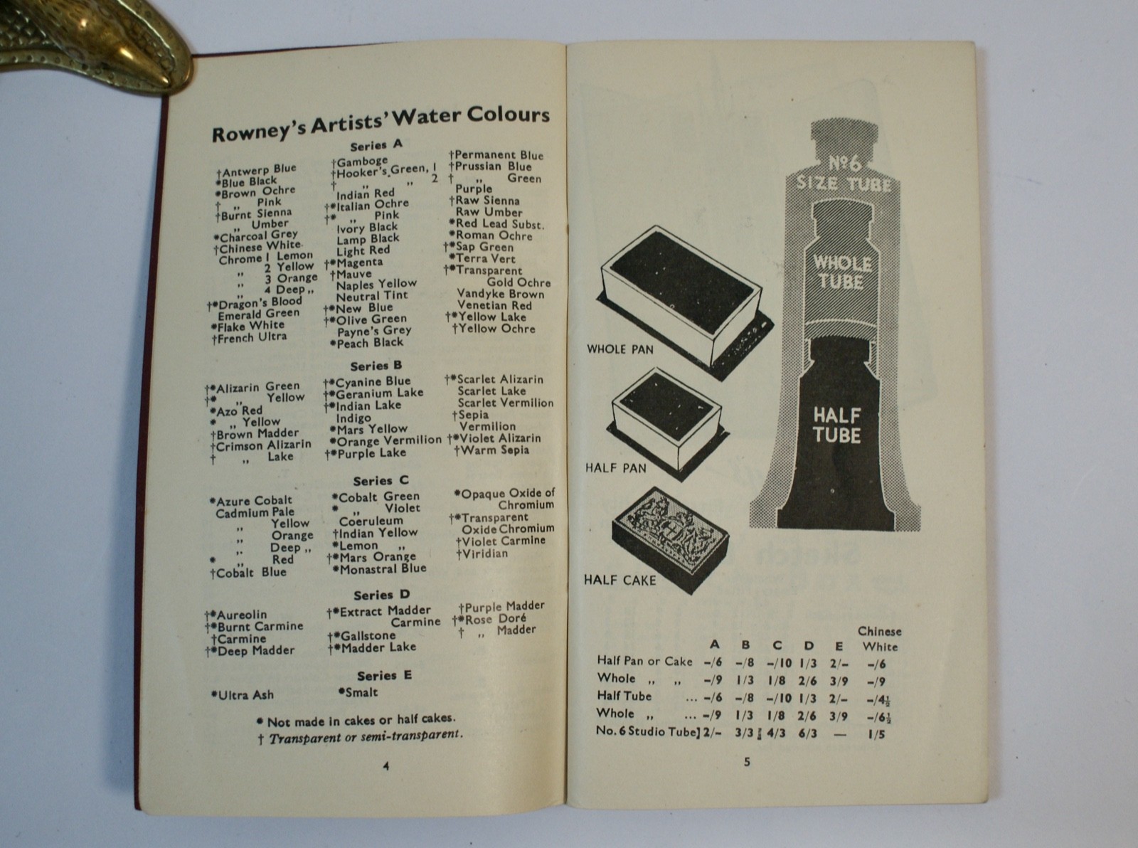 Rare Rowney’s Pocket Catalogue Of Artists’ Materials, Illustrated, 96p. 1930’s