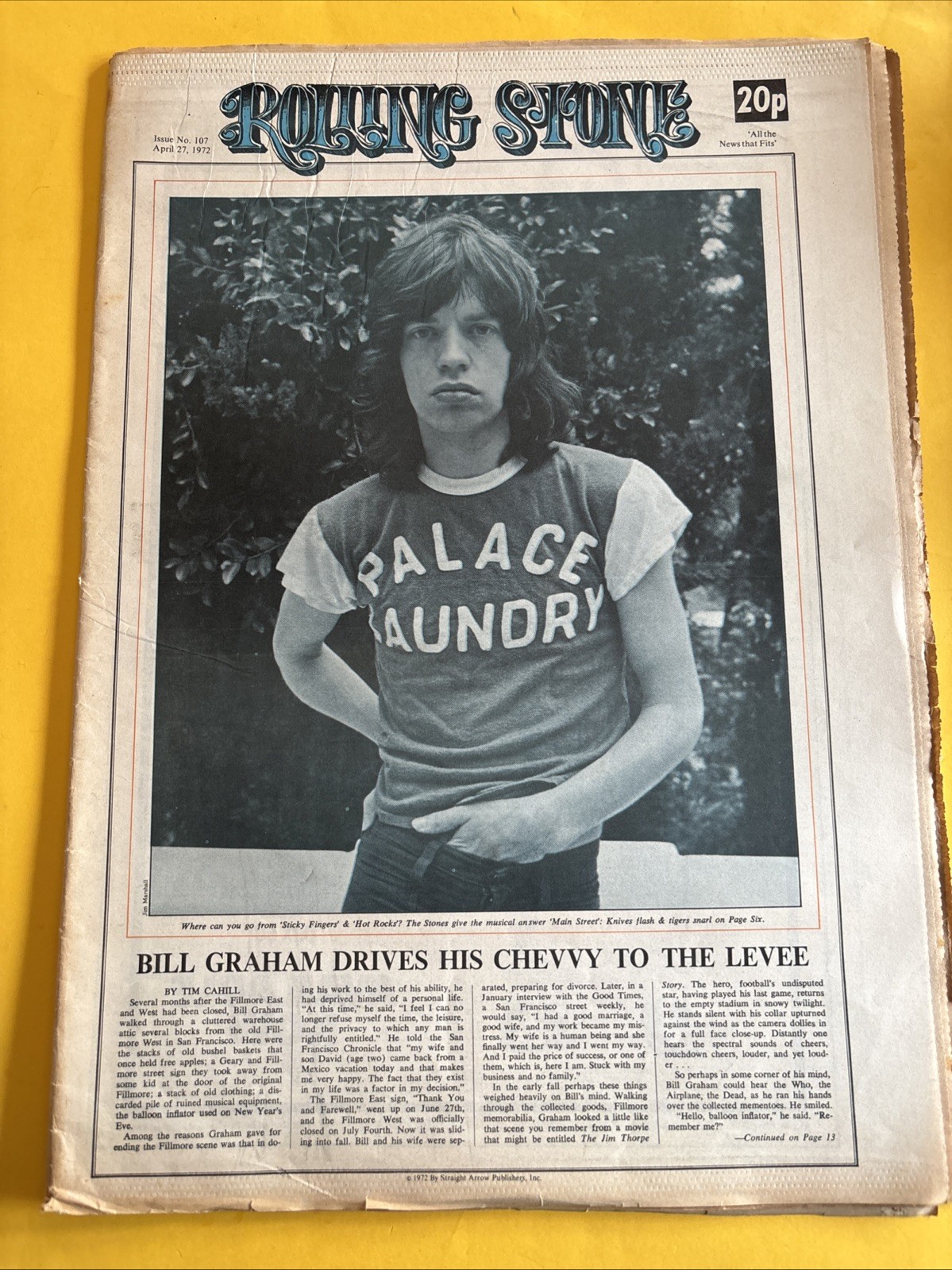 Rolling Stone magazine newspaper April 27 1972 Mick Jagger Rolling Stones Cover