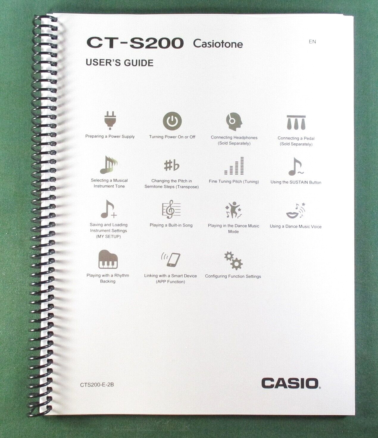 Casio CT-S200 Instruction Manual: 51 Pages Coil Bound & Protective Covers!