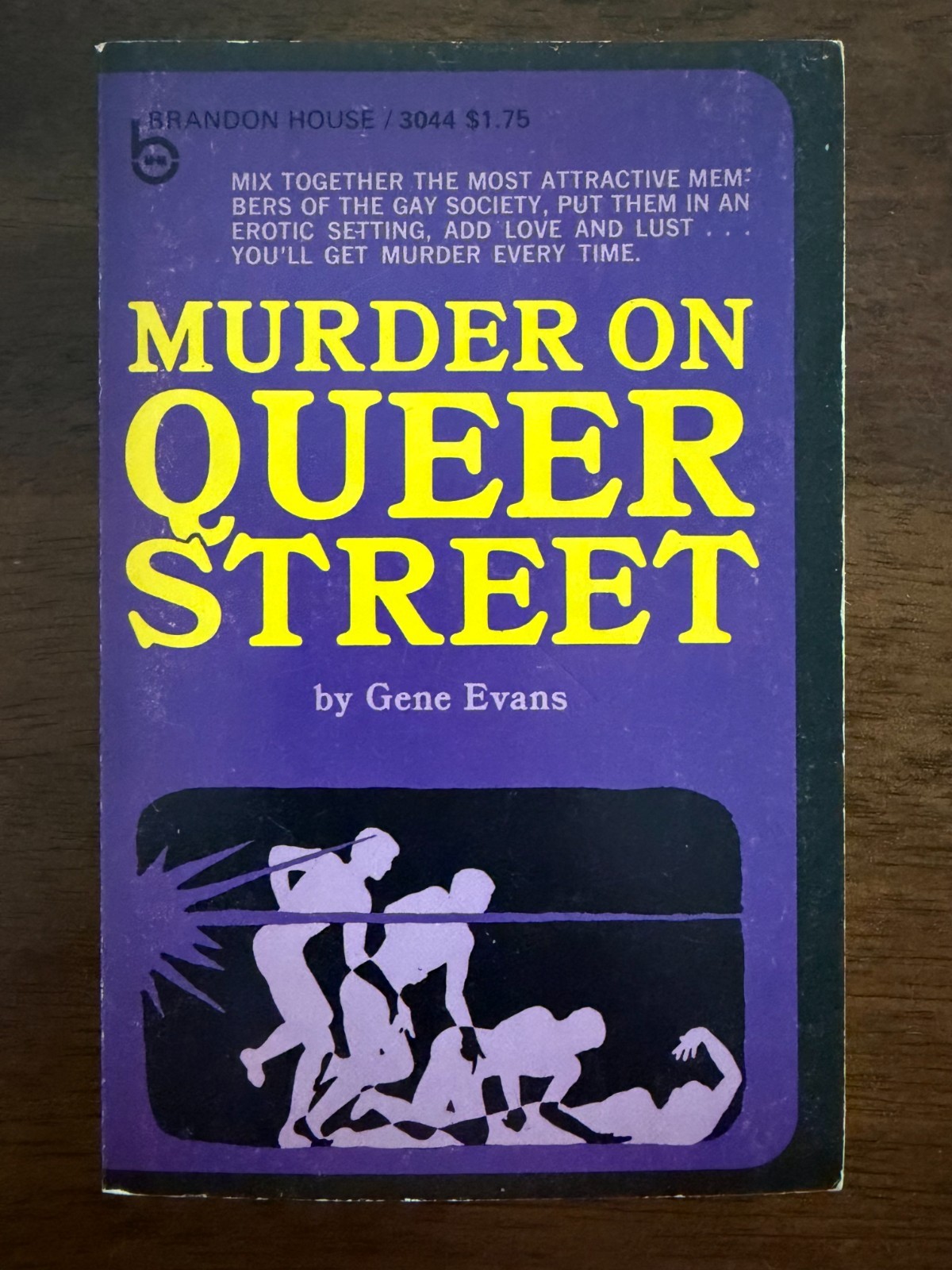 MURDER ON QUEER STREET by Gene Evans 1968, Brandon House, VG