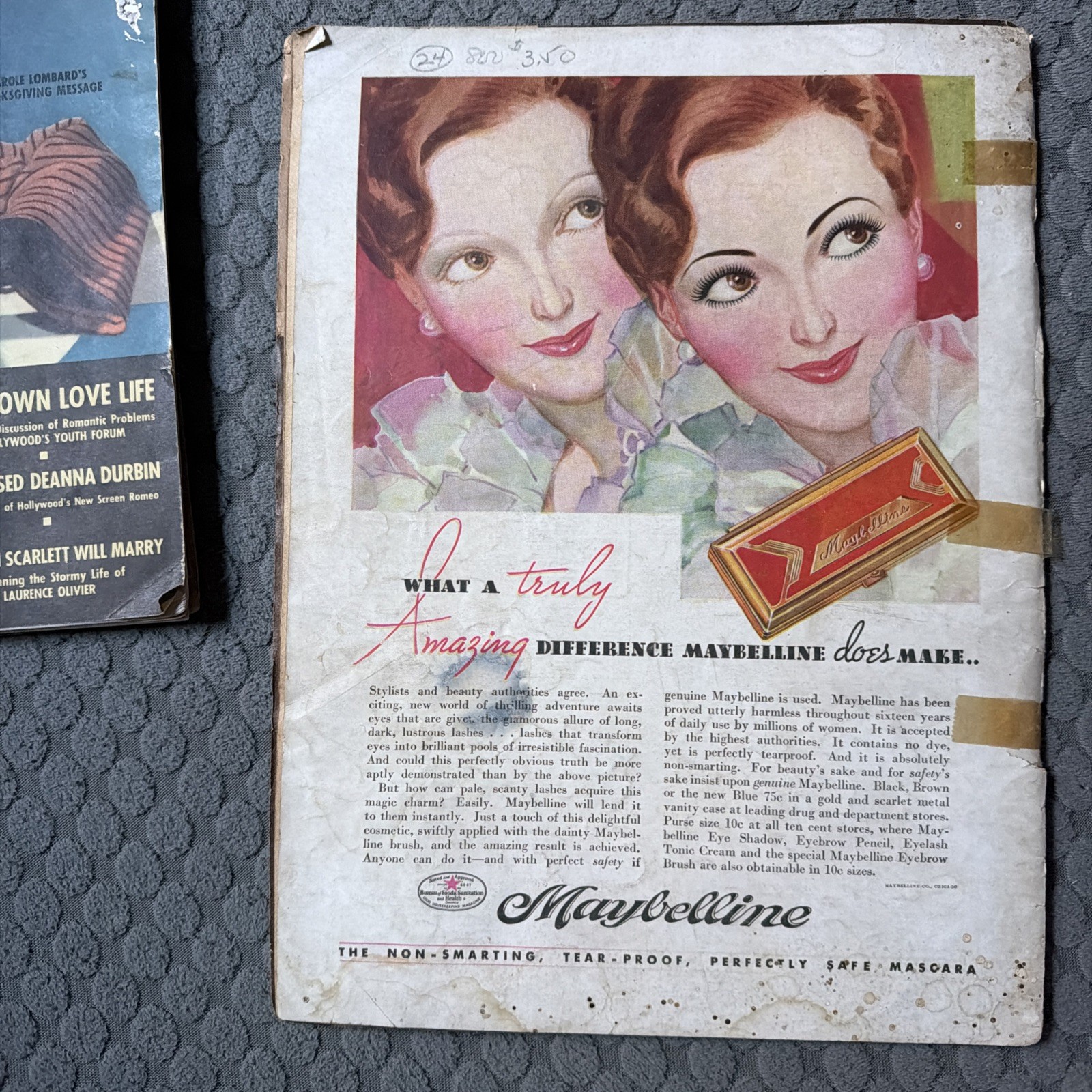 Vintage Screen Album For 1936 Magazine Claudette Colbert