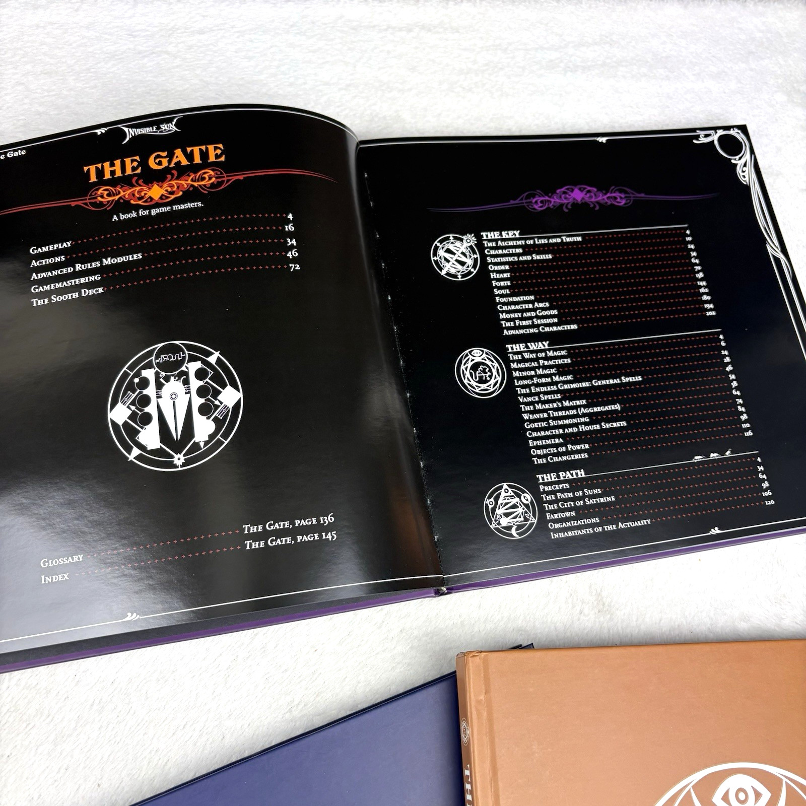 THREE! Monte Cook Invisible Sun (The Way, The Gate & The Path) RPG Game HC Books