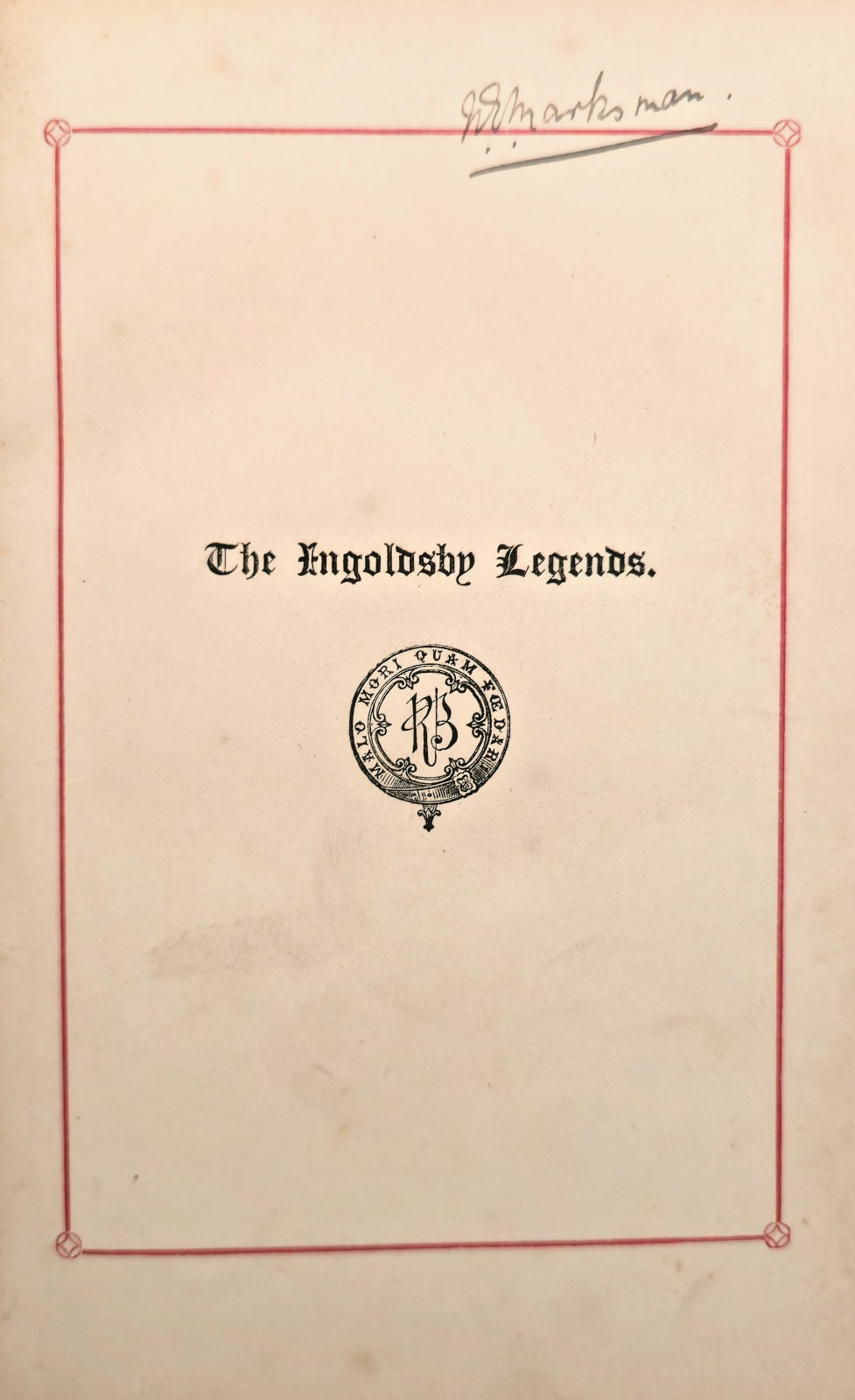Antique Ingoldsby Legends Mirth Marvels Richard Bentley Carmine Edition Illus