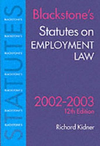 Statutes on Employment Law (Blackstone’s Statute Book Series)