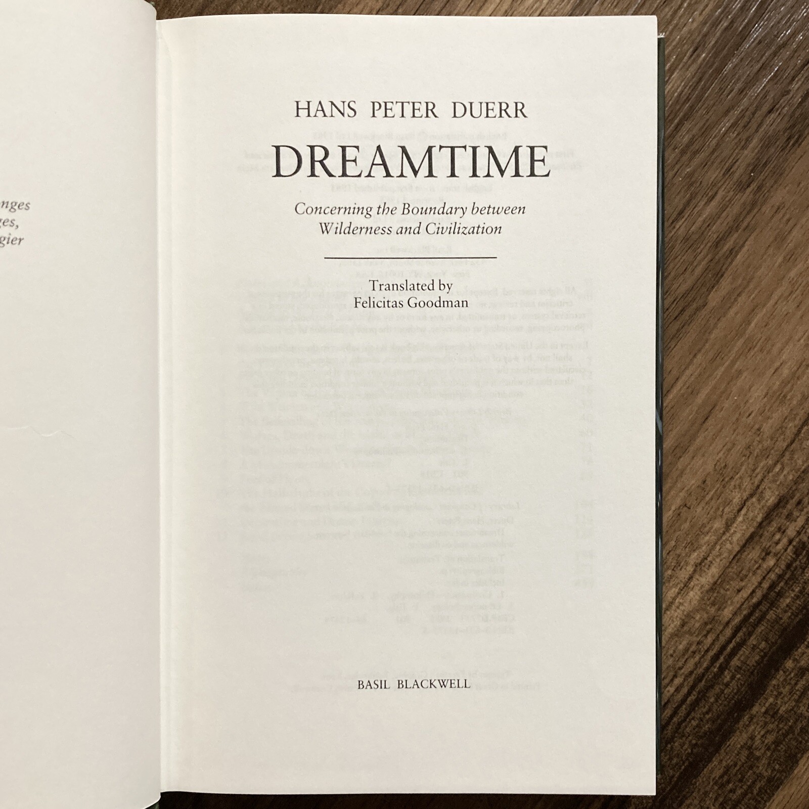 Dreamtime – Hans Peter Duerr (1st ed. thus, 2nd print HC) Basil Blackwell, 1985