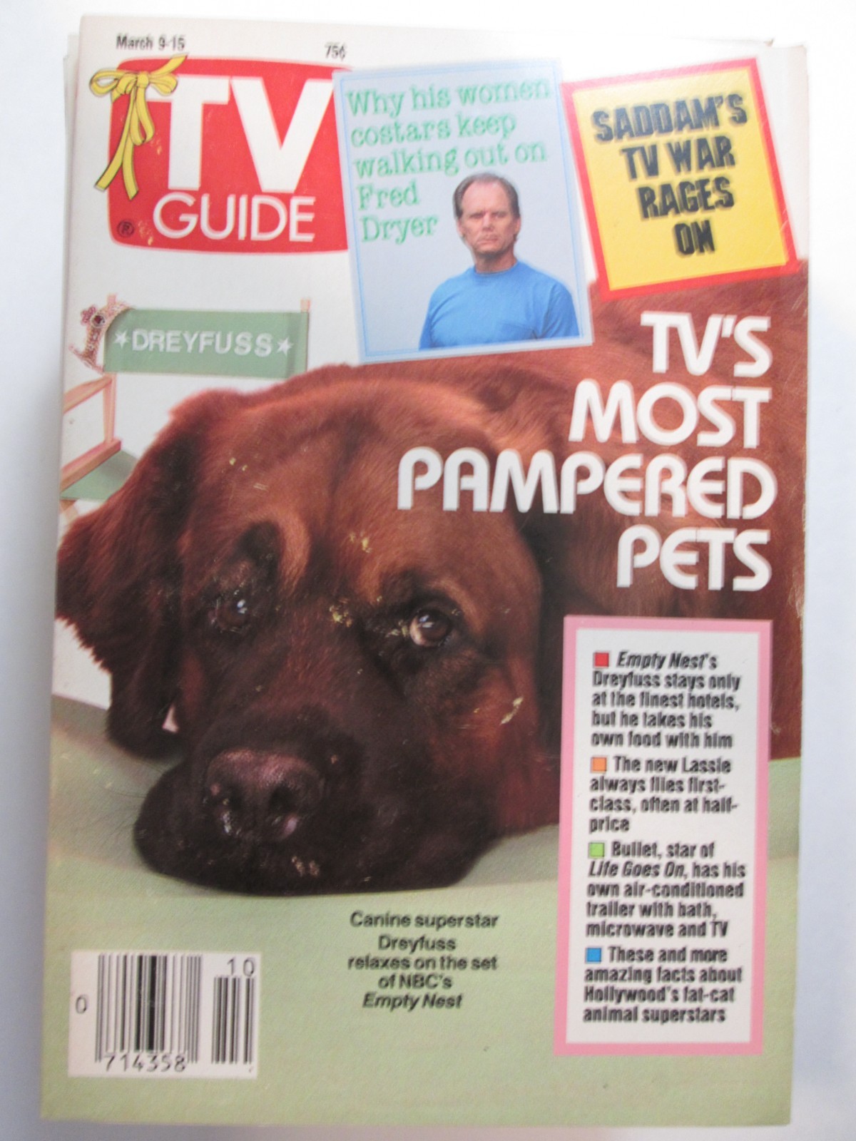 1991 TV GUIDE March 9-15 New York Metro Edition TV Pampered Pets Fred Dryer (1a)