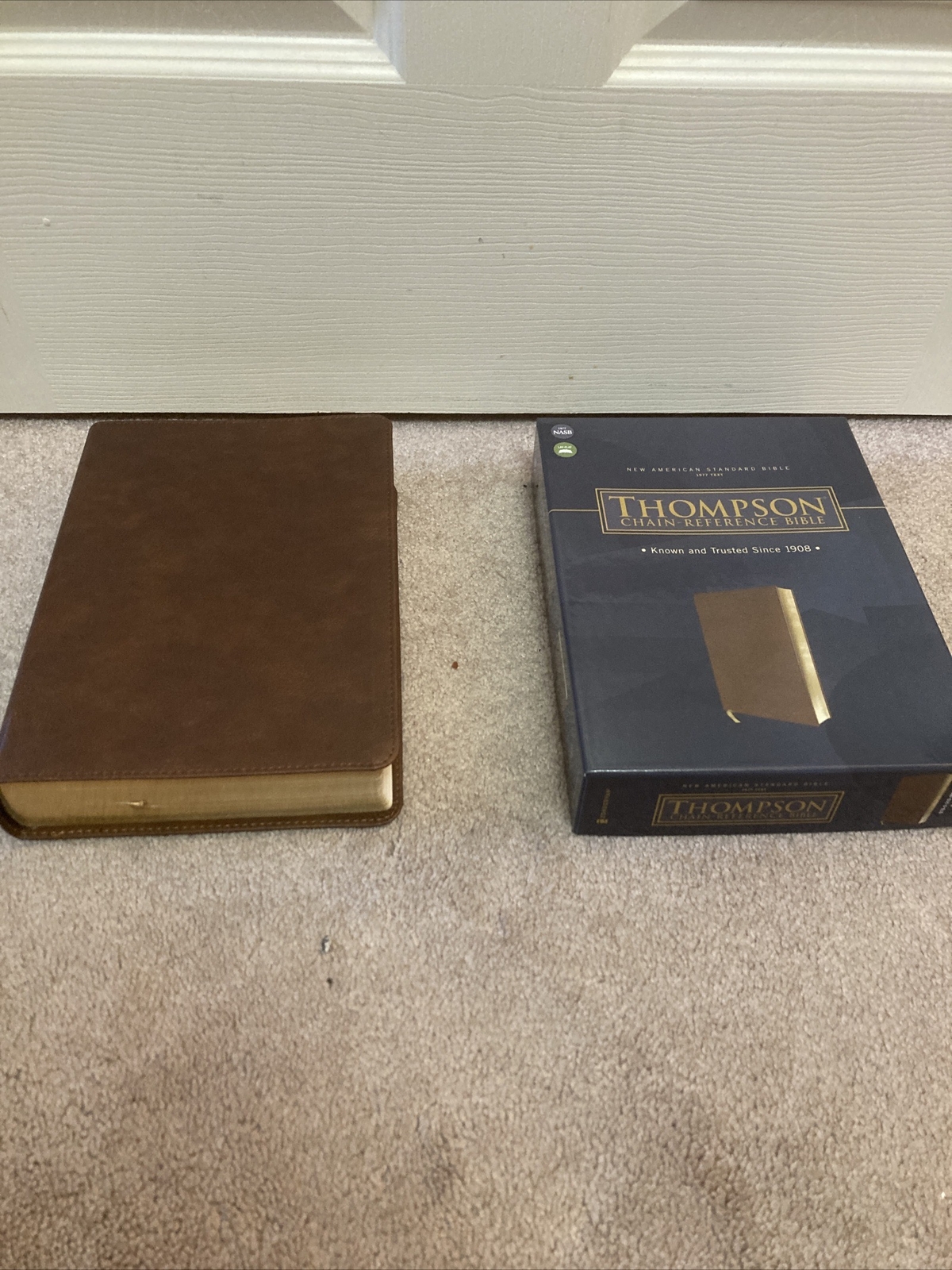 NASB THOMPSON CHAIN REFERENCE BIBLE 1977 RED LETTER BROWN LEATHER SOFT