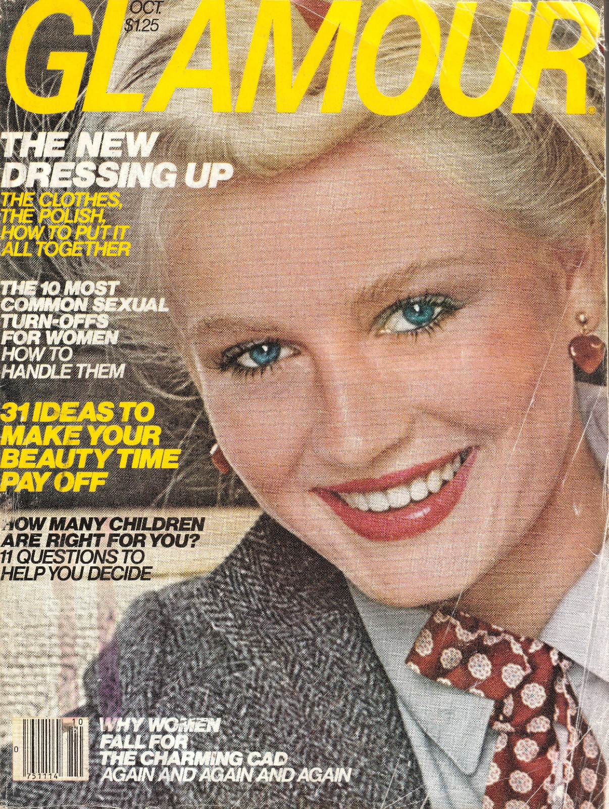 Rare October 1978 Glamour Magazine Bitten Knudsen Cover VG+++ Christie Brinkley