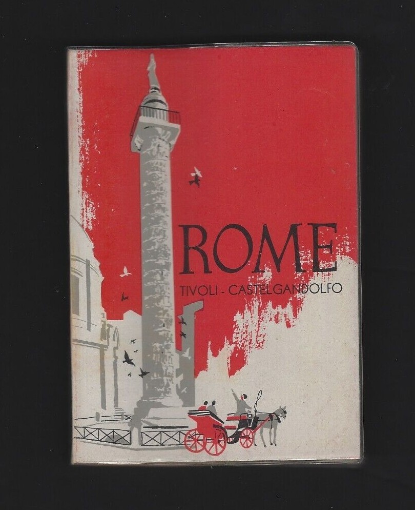 1959 Guide To Rome Book Tivoli Castelgandolfo Arti 198 Pages with Map