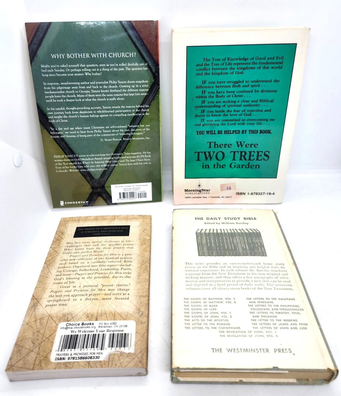 Christian Devotional Lot of 4 Church: Why Bother? Two Trees in the Garden