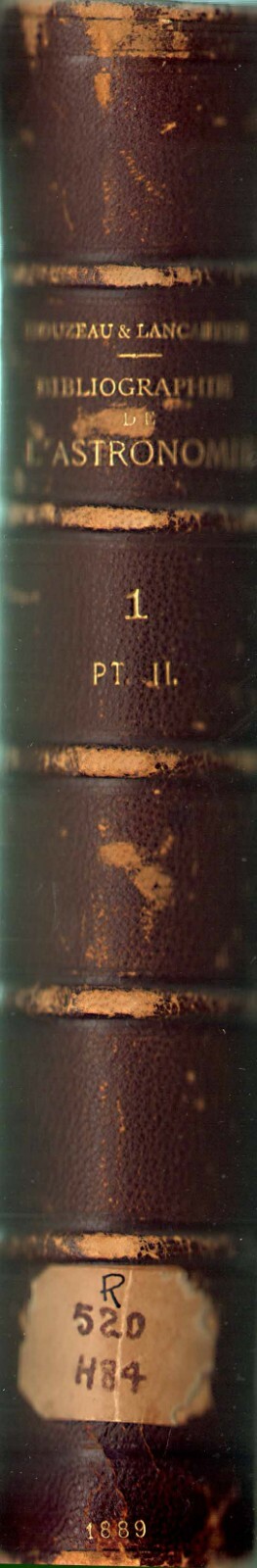 1889 Classic ASTRONOMY Reference/Houzeau & Lancaster/Leatherbound/800+ Pages