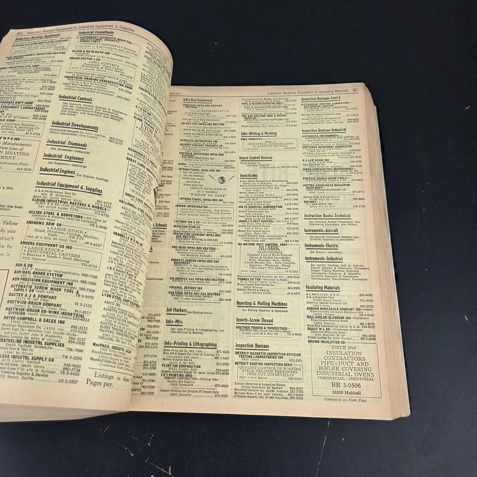 Vintage 1973-74 Detroit Michigan Bell Telephone Directory Yellow Pages