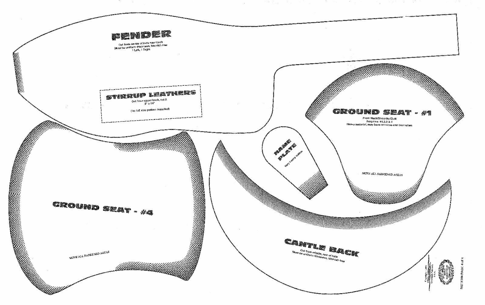 Saddlemaking Patterns – Full Size, Various Styles