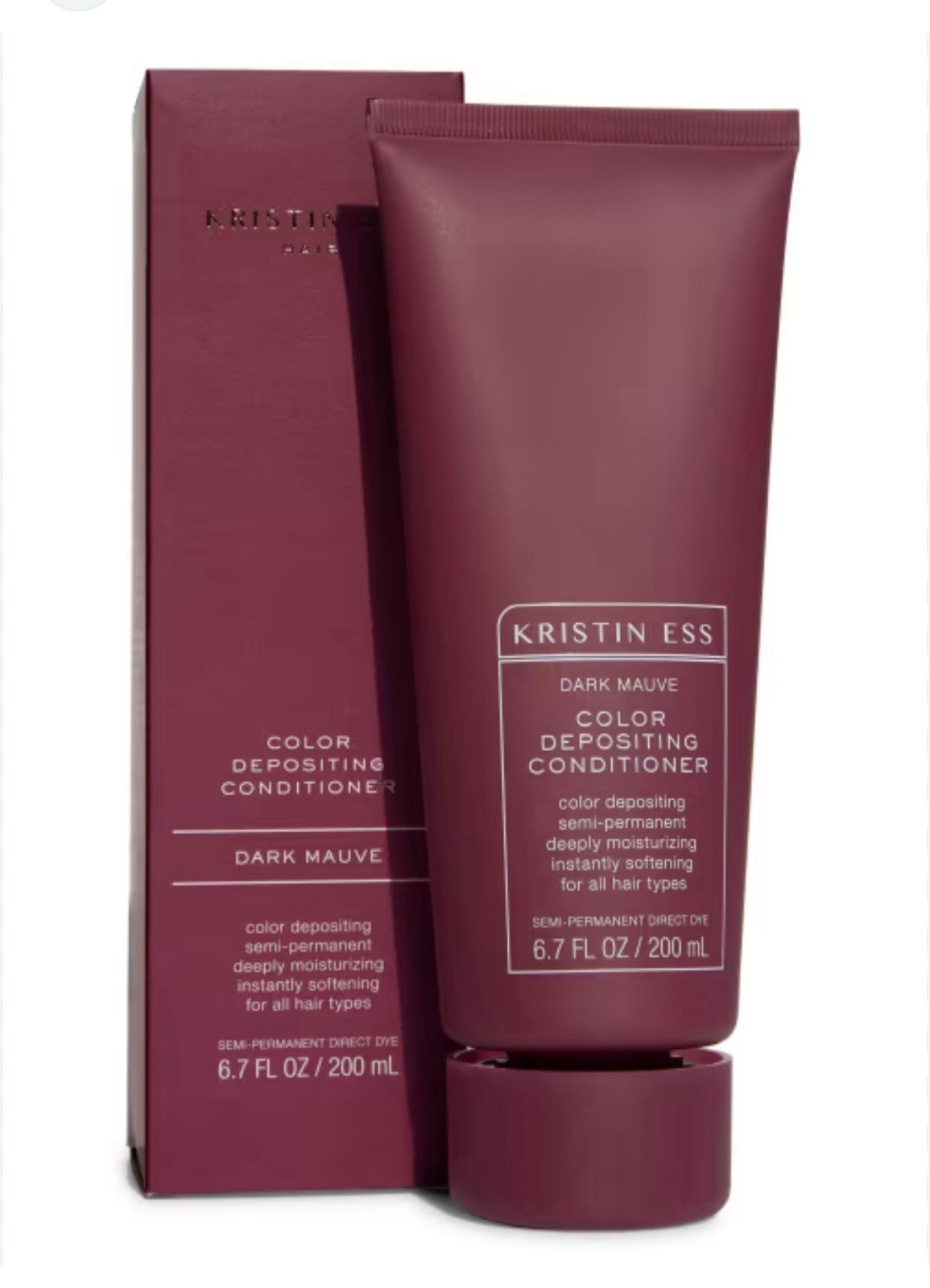 Kristin Ess Color Depositing Conditioner Dark Mauve 6.7 Fl Oz New