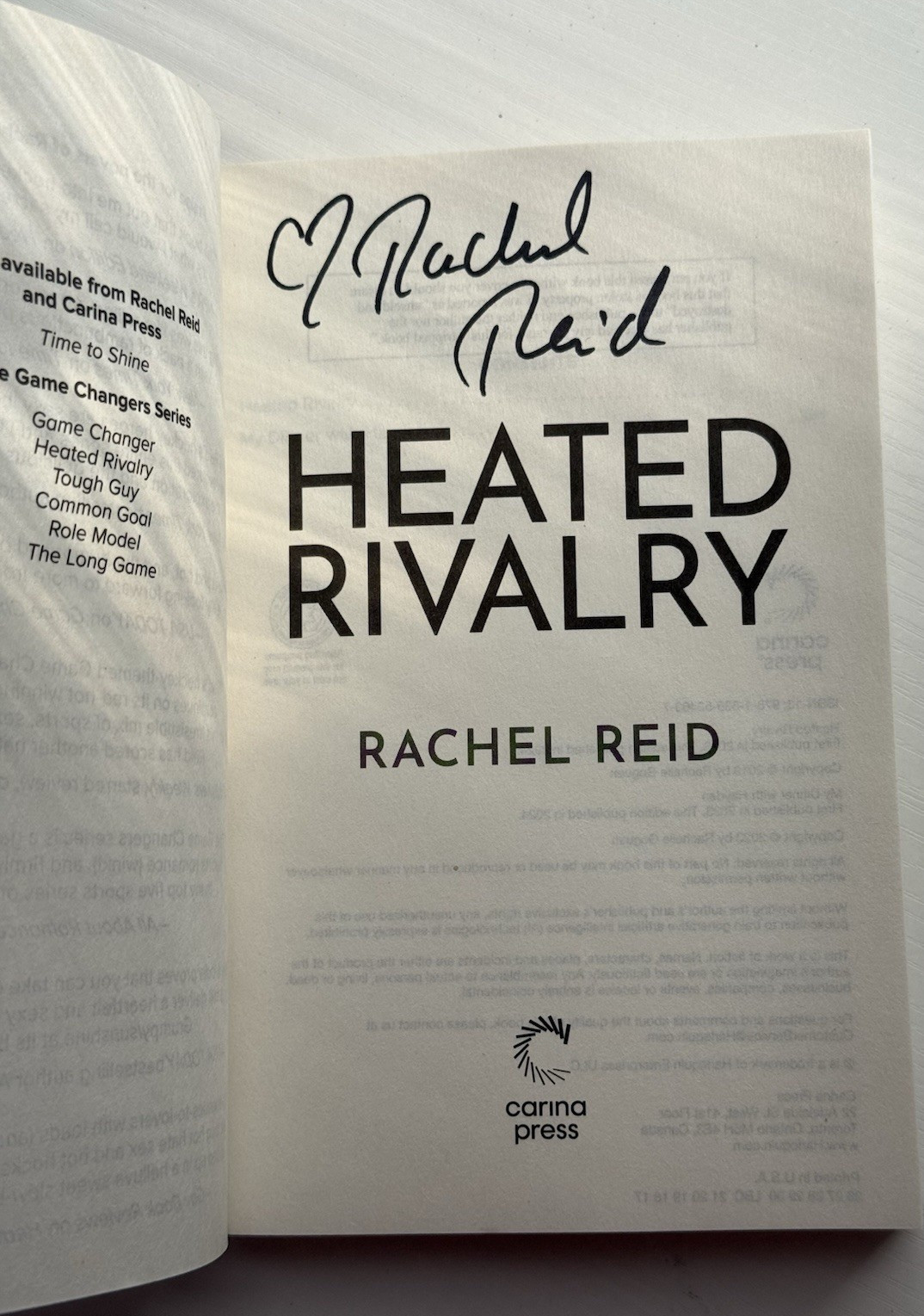 Heated Rivalry Signed by Rachel Reid