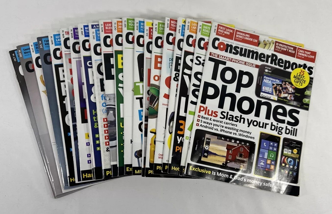 Lot of 22 Consumer Reports Magazines 2013-2014