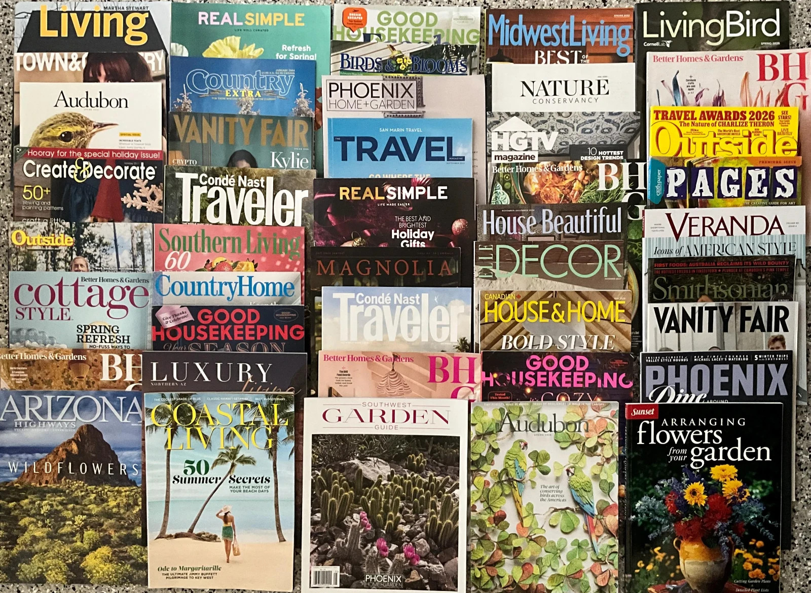 10X Random Selection Magazines Junk Journal Collage Crafting Home Travel Nature