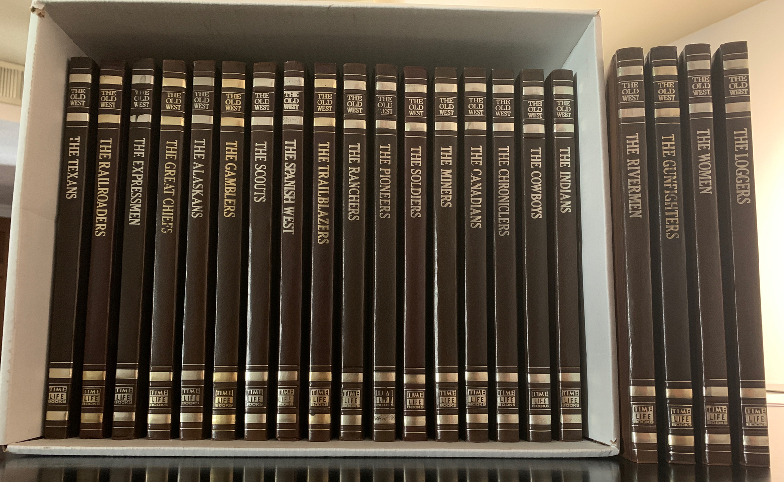 Time-Life Books, The Old West, Series 21 Volume Set. Faux Leather Bound.