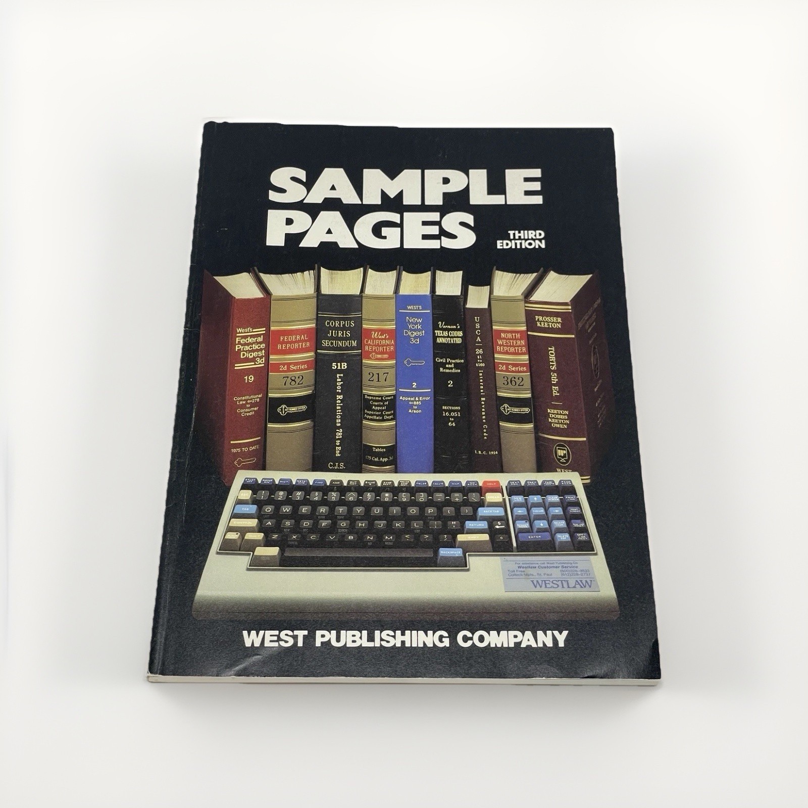 Sample Pages 3rd Edition West Publishing Company 1986 Vintage Legal Research Law