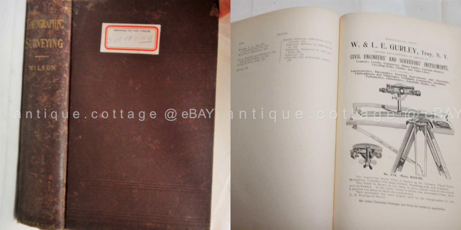 1900 antique TOPOGRAPHIC SUREYING 1st 1000 GEOGRAPHIC MILITARY MAPPING bumstead