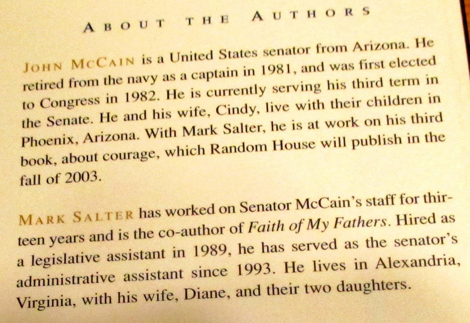 2002 Worth The Fighting For by John McCain SIGNED First Edition H/C Book D/J